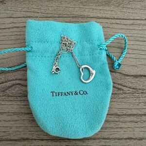 Tiffany & Co. Elsa Peretti Open Heart Pendant Necklace 925 silver small